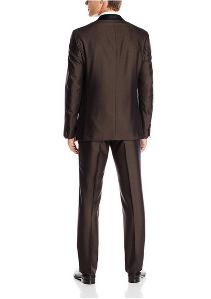 2023-as dögös egyszerű öltönyök férfi sötétbarna esküvői öltönyök vőlegények szmokingok férfi öltönyök, megfelelő vőfély öltönyök (kabát+nadrág)