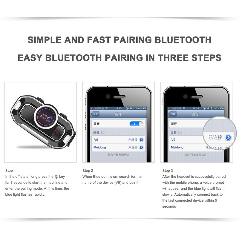 Motorkerékpár vezeték nélküli sisakok fejhallgató vízálló kültéri fejhallgató BT 5.0 motorsport fejhallgató hangszóró kihangosító zene hívásvezérlés