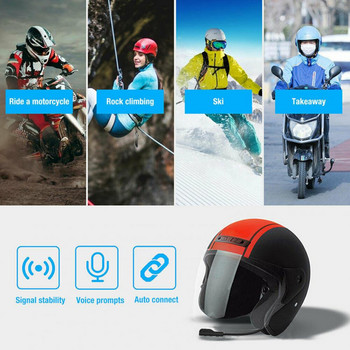 Мотоциклетни слушалки Хендсфри Стерео с микрофон Bluetooth-съвместим 5.0 Домофон за каска за мотоциклет Стерео домофон за мотоциклет