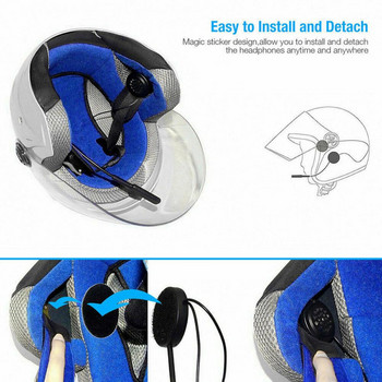 Мотоциклетни слушалки Хендсфри Стерео с микрофон Bluetooth-съвместим 5.0 Домофон за каска за мотоциклет Стерео домофон за мотоциклет