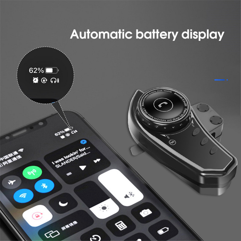 BT35 Motorkerékpár Bluetooth sisak fejhallgató 800 mAh akkumulátor, vízálló kerékpáros zajcsökkentő fülhallgató zseblámpával FM rádió