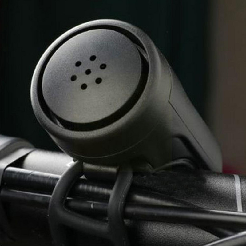1X kerékpár elektromos kürt fekete ABS USB újratölthető kerékpár kerékpáros csengő hangszóró csengő hangos kormányrúd riasztógyűrű kerékpár tartozékok