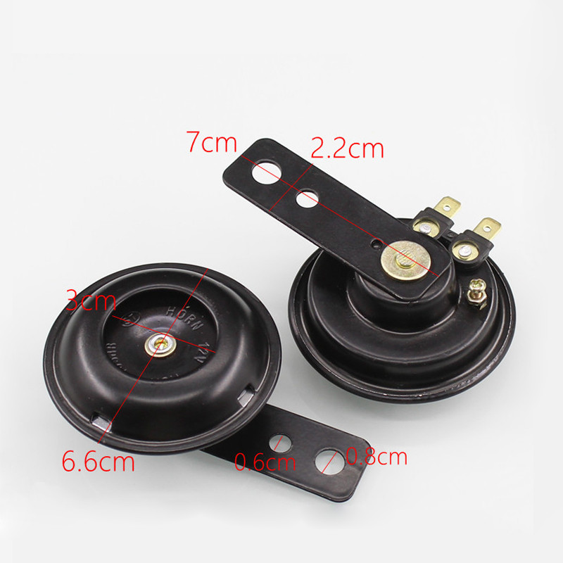 Univerzális motorkerékpár elektromos kürt 12V 48V 60V 1.5A 110db vízálló kerek hangos hangszóró robogó moped Dirt Bike ATV-hez