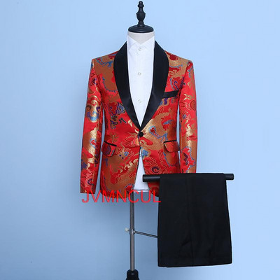 2022-es zöld öltöny férfi blézer fehér nadrággal elválasztja a férfi öltöny karcsúsított báli kabát, szmoking jelmez Homme Terno 2 DB