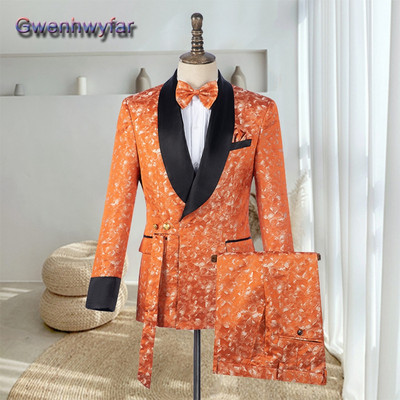 Gwenhwyfar méretre szabott férfi esküvői öltöny, Peak Lapel dupla mellű vőlegény blézer szmoking, Slim Fit Costume Pour Hommes Terno Masculino