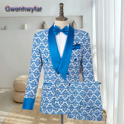Gwenhwyfar méretre szabott férfi esküvői öltöny, Peak Lapel dupla mellű vőlegény blézer szmoking, Slim Fit Costume Pour Hommes Terno Masculino