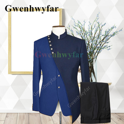 Gwenhwyfar Divatos új tervező stílusú esküvői öltöny Vőlegény vegyes Colocr öltöny alkalmi elegáns szmoking divat 2 részes öltöny dzsekik szett