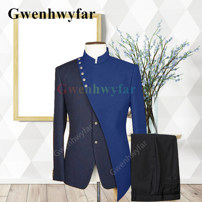 Gwenhwyfar Divatos új tervező stílusú esküvői öltöny Vőlegény vegyes Colocr öltöny alkalmi elegáns szmoking divat 2 részes öltöny dzsekik szett