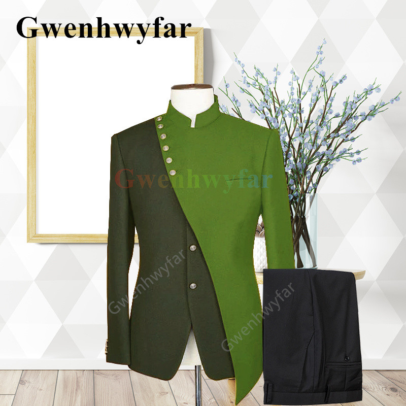 Gwenhwyfar Divatos új tervező stílusú esküvői öltöny Vőlegény vegyes Colocr öltöny alkalmi elegáns szmoking divat 2 részes öltöny dzsekik szett