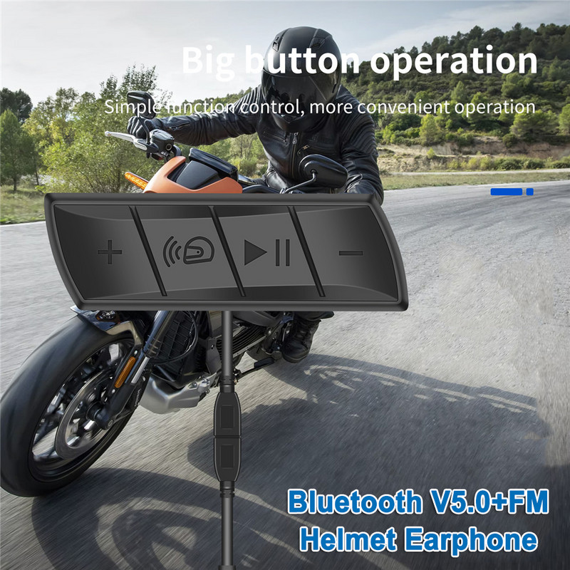 Motorosok Bluetooth motoros kaputelefon fejhallgatók BT 5.0 vezeték nélküli kommunikációs interfon FM rádió kerékpáros hívó fejhallgató