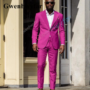 Gwenhwyfar Tailored Made Trendy Style Groom Tuxedo Shal Lapel Мъжки костюм 2 бр. за сватбени комплекти Blzaer Terno Masculino Completo