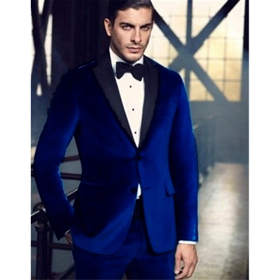 Klasszikus bársonyos vőlegény szmoking, férfi blézer vőfély öltöny, karcsú szabású férfi báli öltöny esküvői öltöny kabát 2023 (kabát+nadrág)