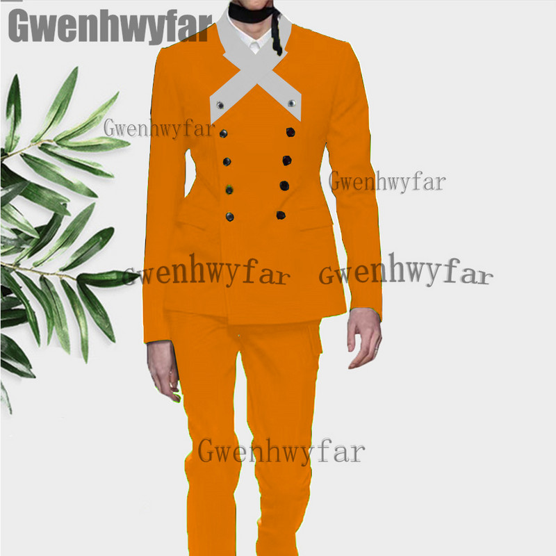Gwenhwyfar legújabb tervezésű, kiváló minőségű férfi öltönyök 2 részes duplasoros blézer férfi esküvői öltöny Vőlegények báli öltöny férfiaknak