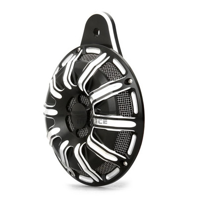 CNC vágott él vágott fekete kürt burkolat túra Kürt készlet harley nagy ikerkürthöz FLT Touring 1991-2020