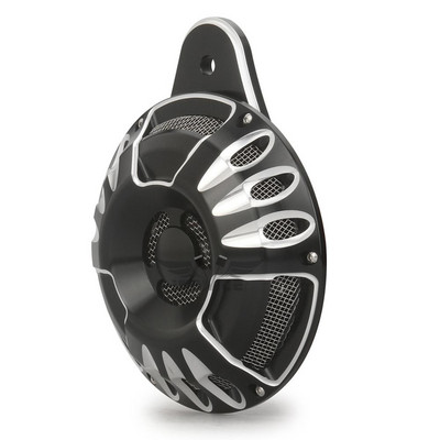 CNC vágott él vágott fekete kürt burkolat túra Kürt készlet harley nagy ikerkürthöz FLT Touring 1991-2020