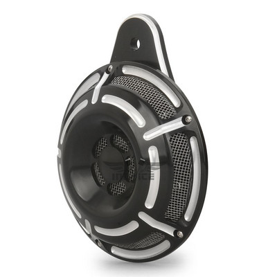 CNC vágott él vágott fekete kürt burkolat túra Kürt készlet harley nagy ikerkürthöz FLT Touring 1991-2020