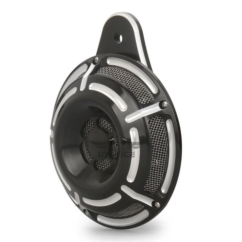 CNC vágott él vágott fekete kürt burkolat túra Kürt készlet harley nagy ikerkürthöz FLT Touring 1991-2020