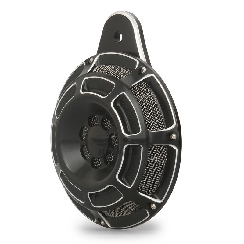 CNC vágott él vágott fekete kürt burkolat túra Kürt készlet harley nagy ikerkürthöz FLT Touring 1991-2020