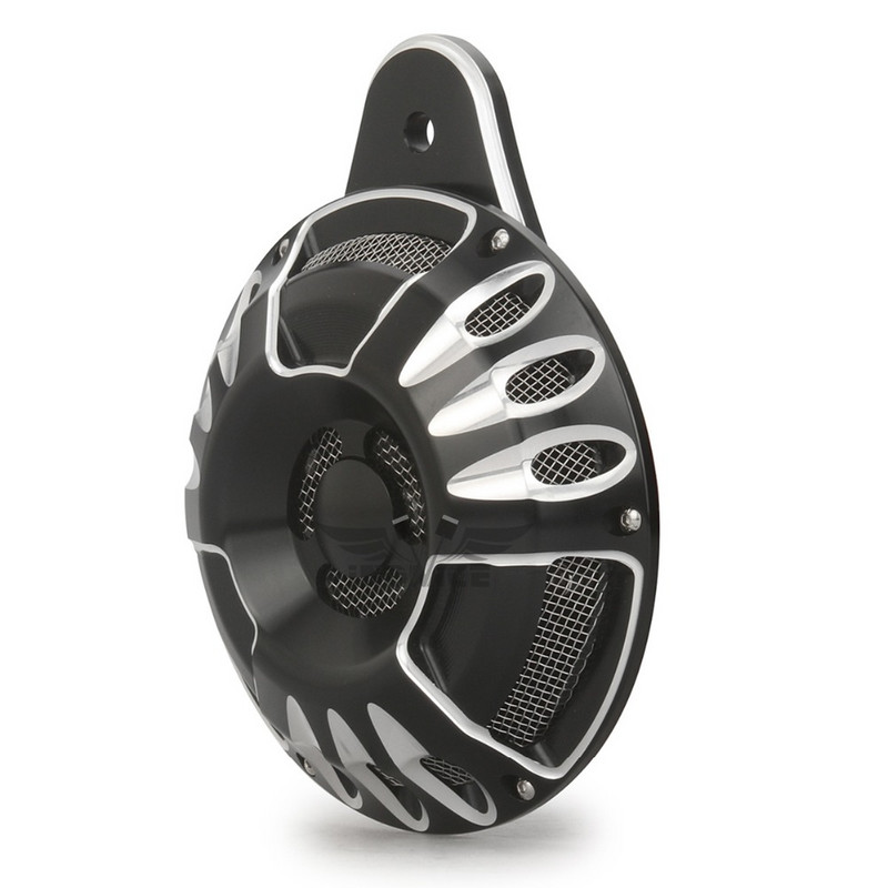 CNC vágott él vágott fekete kürt burkolat túra Kürt készlet harley nagy ikerkürthöz FLT Touring 1991-2020