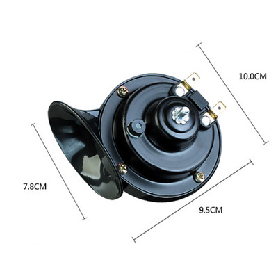 12V 48V 60V Motorkerékpár vízálló csigakürt Super Sound Monofon robogók Rlectric Moped Horn Fekete motorkerékpár tartozékok