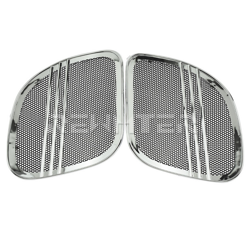 Motorkerékpár háromsoros hangszóró rácsborítás fekete/króm burkolat Harley Touring Road Glide FLTRX Special FLTRXS Ultra 2015-2021-hez