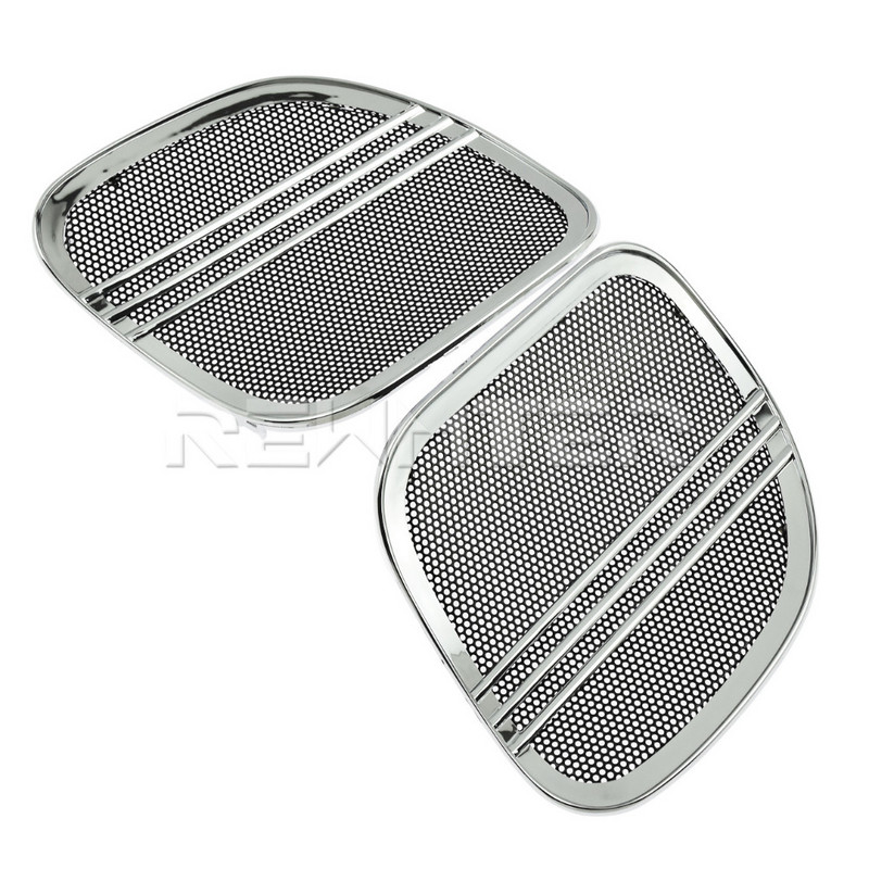 Motorkerékpár háromsoros hangszóró rácsborítás fekete/króm burkolat Harley Touring Road Glide FLTRX Special FLTRXS Ultra 2015-2021-hez