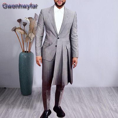 Gwenhwyfar férfi öltönyök 2020. őszi divat patchwork, 2 db-os blézer nadrággal, egyedi készítésű esküvői parti ruha báli vőlegény szmoking