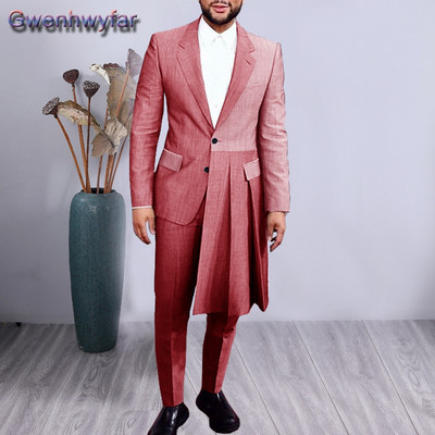 Gwenhwyfar férfi öltönyök 2020. őszi divat patchwork, 2 db-os blézer nadrággal, egyedi készítésű esküvői parti ruha báli vőlegény szmoking