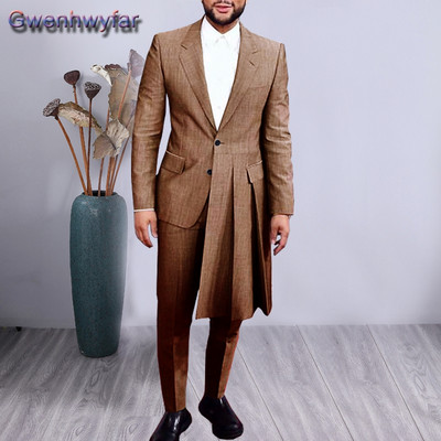 Gwenhwyfar férfi öltönyök 2020. őszi divat patchwork, 2 db-os blézer nadrággal, egyedi készítésű esküvői parti ruha báli vőlegény szmoking