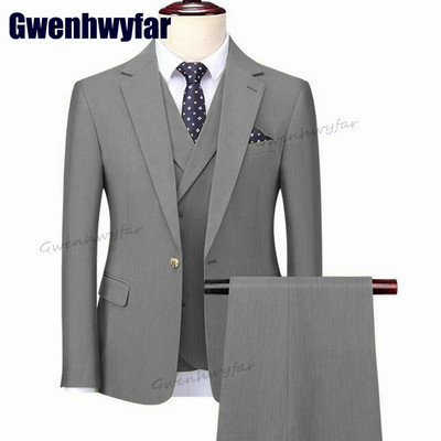 Gwenhwyfar 2023 kiváló minőségű férfi öltöny, üzleti blézer szettek, vékony szabású esküvői vőlegény szmokingok, divatos, 3 db-os ruhák, Terno Masculino