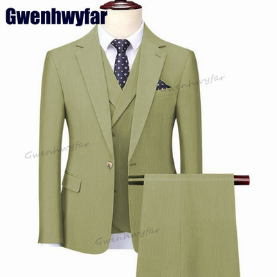Gwenhwyfar 2023 kiváló minőségű férfi öltöny, üzleti blézer szettek, vékony szabású esküvői vőlegény szmokingok, divatos, 3 db-os ruhák, Terno Masculino