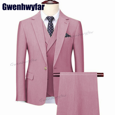 Gwenhwyfar 2023 kiváló minőségű férfi öltöny, üzleti blézer szettek, vékony szabású esküvői vőlegény szmokingok, divatos, 3 db-os ruhák, Terno Masculino