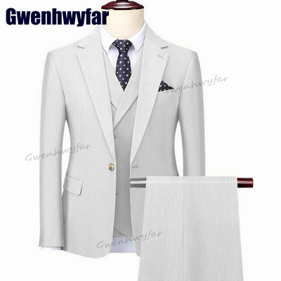 Gwenhwyfar 2023 kiváló minőségű férfi öltöny, üzleti blézer szettek, vékony szabású esküvői vőlegény szmokingok, divatos, 3 db-os ruhák, Terno Masculino