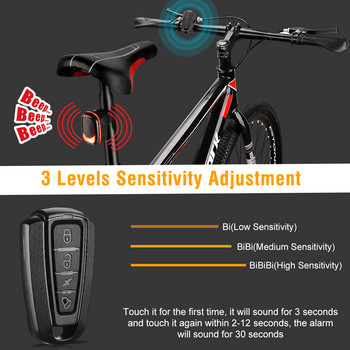Anchtek Задни светлини за велосипеди Аларма против кражба Smart Auto Brake Sensing Light Дистанционно управление за USB зареждане Водоустойчива аларма за мотоциклети