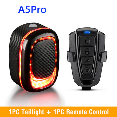 Anchtek dviračio galinių žibintų apsaugos nuo vagystės signalizacija išmanioji automatinio stabdžių jutiklio lemputė USB įkrovimo nuotolinio valdymo pultas vandeniui atspari motociklo signalizacija