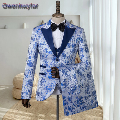 Gwenhwyfar fehér kendős hajtókás kockás férfi öltöny esküvőre Egyedi készítés, egysoros vőfély Mariage szmoking férfi dzseki nadrág