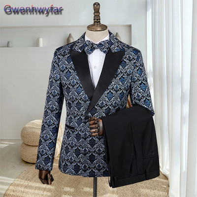 Gwenhwyfar fehér kendős hajtókás kockás férfi öltöny esküvőre Egyedi készítés, egysoros vőfély Mariage szmoking férfi dzseki nadrág