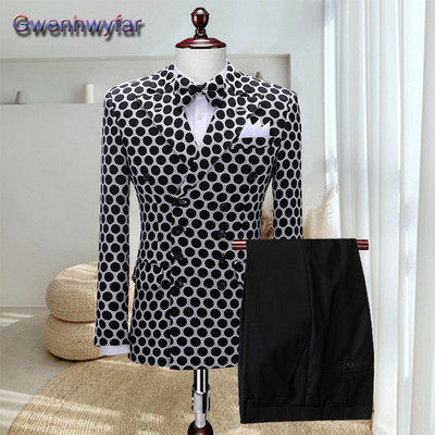 Gwenhwyfar kék férfi öltöny esküvői vacsorára, csúcsos hajtóka, egysoros vőfélyek szmokingok, egyedi Homme blézer mellény nadrág