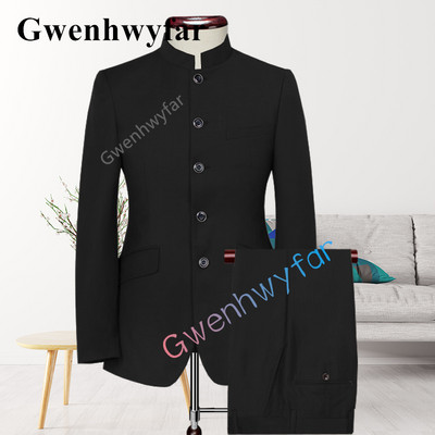 Gwenhwyfar újdonságok indiai stílusú egyedi méretű, élénk narancssárga szmoking vőlegény esküvői trenddizájn férfi kétrészes öltöny