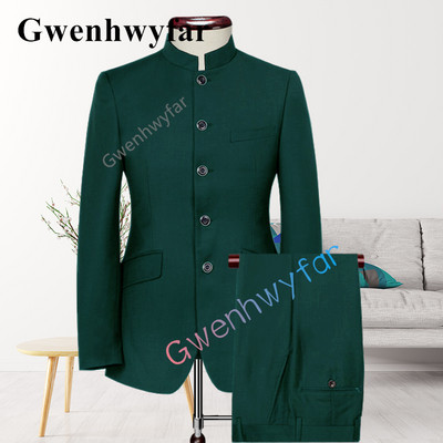 Gwenhwyfar újdonságok indiai stílusú egyedi méretű, élénk narancssárga szmoking vőlegény esküvői trenddizájn férfi kétrészes öltöny