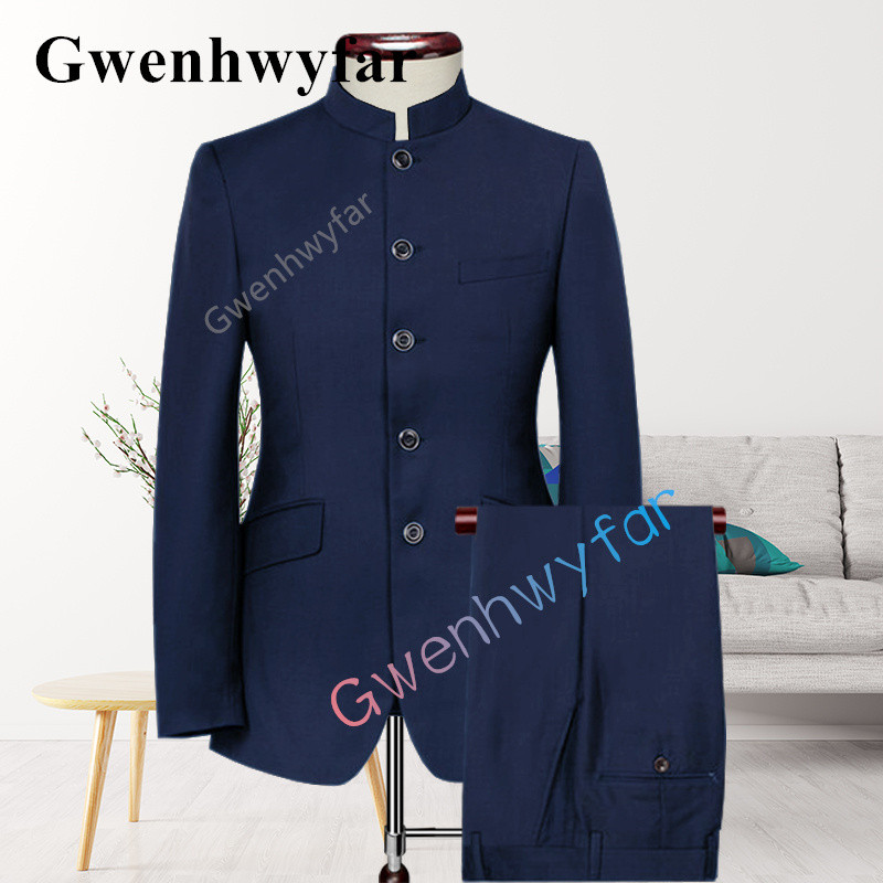 Gwenhwyfar újdonságok indiai stílusú egyedi méretű, élénk narancssárga szmoking vőlegény esküvői trenddizájn férfi kétrészes öltöny