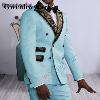 Gwenhwyfar Costume Homme férfi esküvői öltöny, bézs nyomatú, fekete pont, hajtókaparti vőfélyruha, kétrészes blézer nadrággal