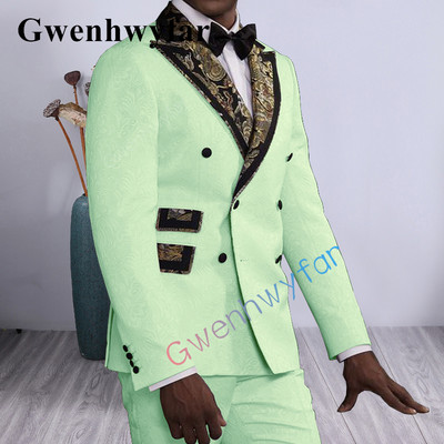 Gwenhwyfar Costume Homme férfi esküvői öltöny, bézs nyomatú, fekete pont, hajtókaparti vőfélyruha, kétrészes blézer nadrággal