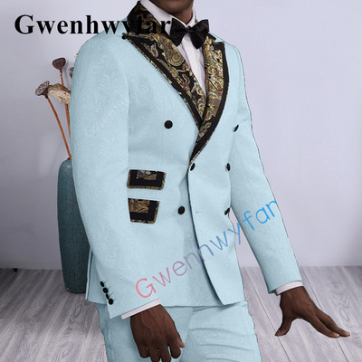 Gwenhwyfar Costume Homme férfi esküvői öltöny, bézs nyomatú, fekete pont, hajtókaparti vőfélyruha, kétrészes blézer nadrággal