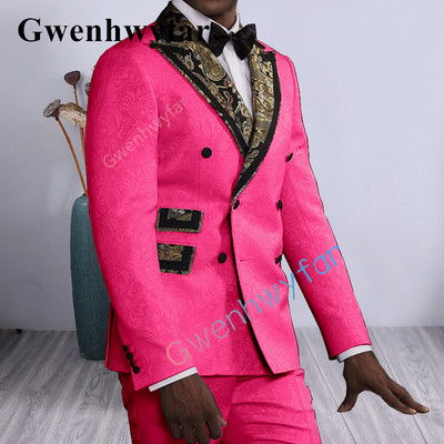 Gwenhwyfar Costume Homme férfi esküvői öltöny, bézs nyomatú, fekete pont, hajtókaparti vőfélyruha, kétrészes blézer nadrággal