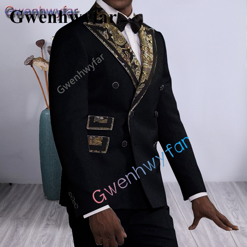 Gwenhwyfar Costume Homme férfi esküvői öltöny, bézs nyomatú, fekete pont, hajtókaparti vőfélyruha, kétrészes blézer nadrággal