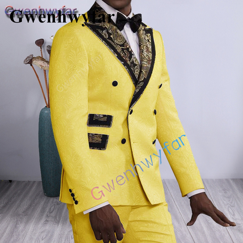 Gwenhwyfar Costume Homme férfi esküvői öltöny, bézs nyomatú, fekete pont, hajtókaparti vőfélyruha, kétrészes blézer nadrággal