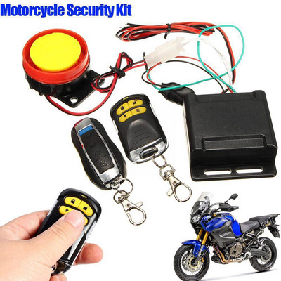 Мотоциклетна велосипедна охранителна алармена система против кражба 1 комплект мотоциклетна аларма Водоустойчив контрол Мотоциклетен високоговорител 12V Burglar Rem W9L8