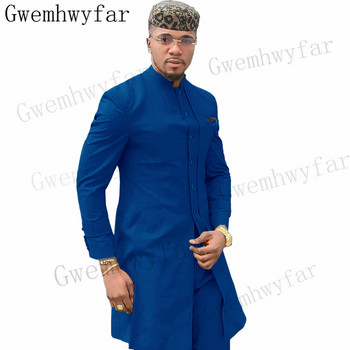 Gwenhwyfar Light Blue 2 части Мъжки костюм Костюм Homme Groomsmen Най-добрите сватбени костюми за мъже Groom Tuxedos Blazer