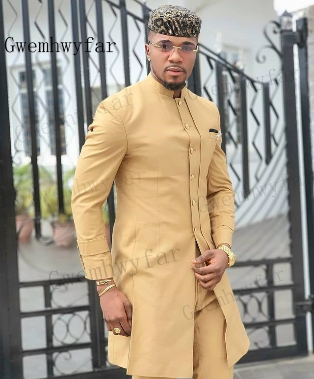 Gwenhwyfar világoskék 2 részes férfi öltöny jelmez Homme groomsmen legjobb esküvői öltönyök férfi vőlegény szmoking blézer